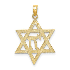 14K Star of David W/ Chi Center Charm