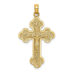 14K Crucifix W/ Budded Tips Charm - 2