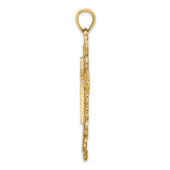14K Cross W/ Lace Trim Charm