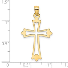 14K Polished and Cut-Out Cross Charm - 3