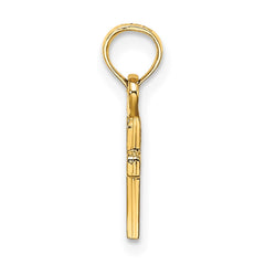 14K 3-D and Polished Mini Cross Charm