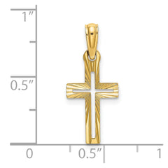 14K D/C Cross Charm