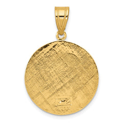 14K Polished Saint Christopher Coin Charm