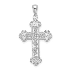 14K White Gold Textured and Beaded Edge Charm