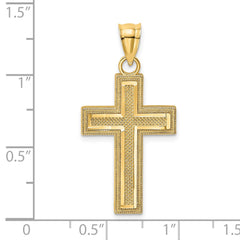 14K Block Cross Charm - 2