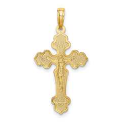 14K D/C Crucifix W /Fancy Tips Charm