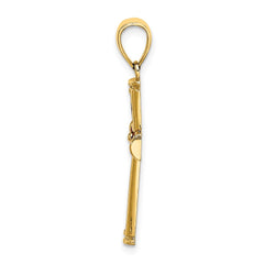 14K Red Enameled Cross Charm