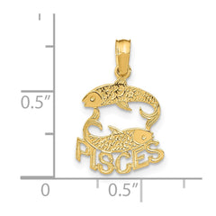 14K PISCES Zodiac Charm