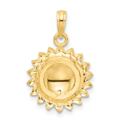 14K Tri-Color Sunflower w/ LOVE Pendant