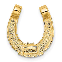 14k w/ Rhodium Horseshoe Chain Slide Charm - 2