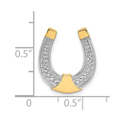 14k w/ Rhodium Horseshoe Chain Slide Charm - 2