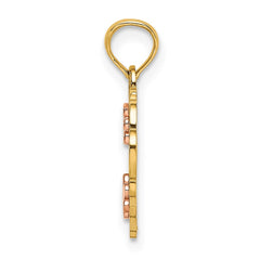 14k Two-Tone Diamond-cut #1 GOD MOTHER In Heart Charm