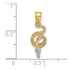 14k w/Rhodium Coiled Snake Charm