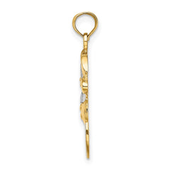 14K and Rhodium Snowman w/Joy Pendant
