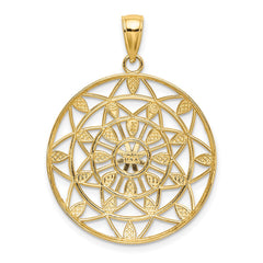 14K w/White Rhodium Cut-Out Diamond-cut Charm