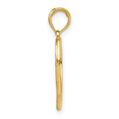 14k w/Rhodium Hope In Heart w/Flowers Charm