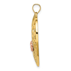 14k Two-tone w/White Rhodium D/C MOM Heart Charm