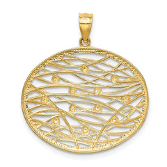 14K w/Rhodium D/C Oval Cut-Out Charm