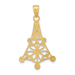 14K w/Rhodium Textured Chandellier Charm