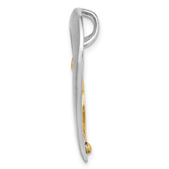 14k Two-tone Textured & Polished Heart Necklace