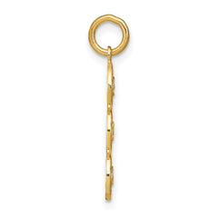 14K w/Rhodium and D/C 3 Circle Charm