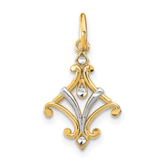 14K w/Rhodium D/C Chandelier Style Charm