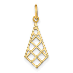 14K w/Rhodium D/C Small Criss-Cross Charm