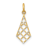 14K w/Rhodium D/C Small Criss-Cross Charm