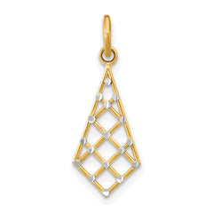 14K w/Rhodium D/C Small Criss-Cross Charm