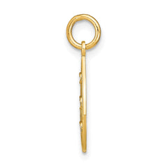 14K w/Rhodium D/C Small Teardrop Charm