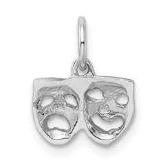 14k White Gold Solid Comedy/Tragedy Charm