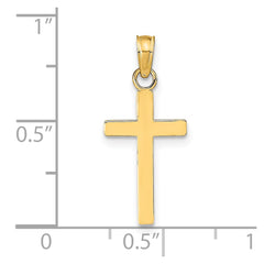 14k Polished Cross Pendant - 7