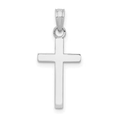 14k White Gold Polished Cross Pendant - 10