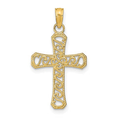 14k Fancy Cross Pendant - 2