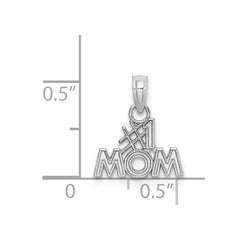 14K White Gold #1 MOM Charm