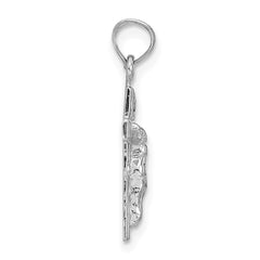 14k White Gold Crucifix Pendant - 10