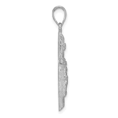 14k White Gold Crucifix Pendant - 11