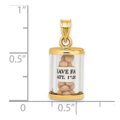 14K 3-D Mustard Seeds Matthew 17 Scroll Pendant - 2