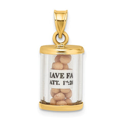 14K 3-D Mustard Seeds Matthew 17 Scroll Pendant - 2