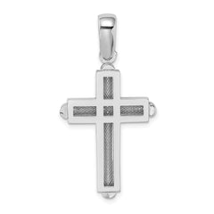 14k White Gold Beveled Cross Charm - 2