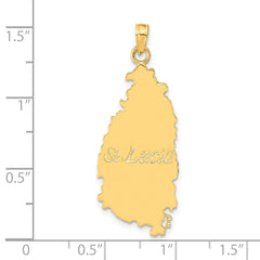 14k ST. LUCIA Island Map Pendant