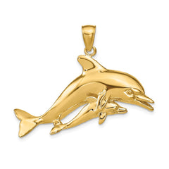 14k Dolphins Pendant - 3