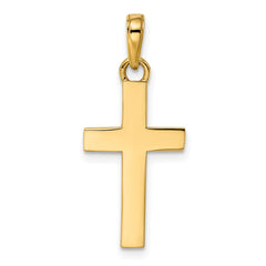14K w/Rhodium D/C Cross Pendant - 6