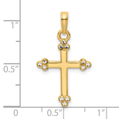 14K w/Rhodium D/C Cross Pendant - 4