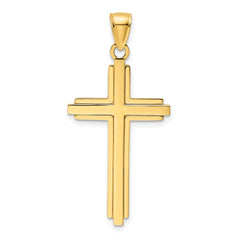 14K Polished Cross Pendant - 2