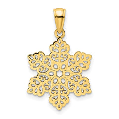 14K Polished Snowflake Pendant - 4