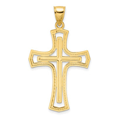 14k Polished Cross Pendant - 8
