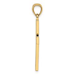 14k Beaded & Polished Double Cross Pendant - 2