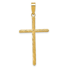 14K Polished & Textured Fancy Cross Pendant - 3