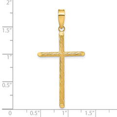 14K Polished & Textured Fancy Cross Pendant - 3